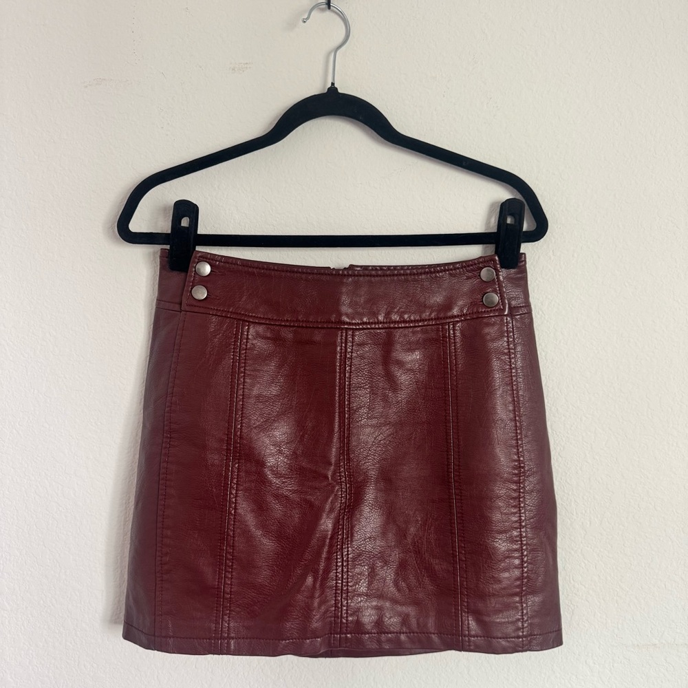 Free People Vegan Leather Mini Skirt